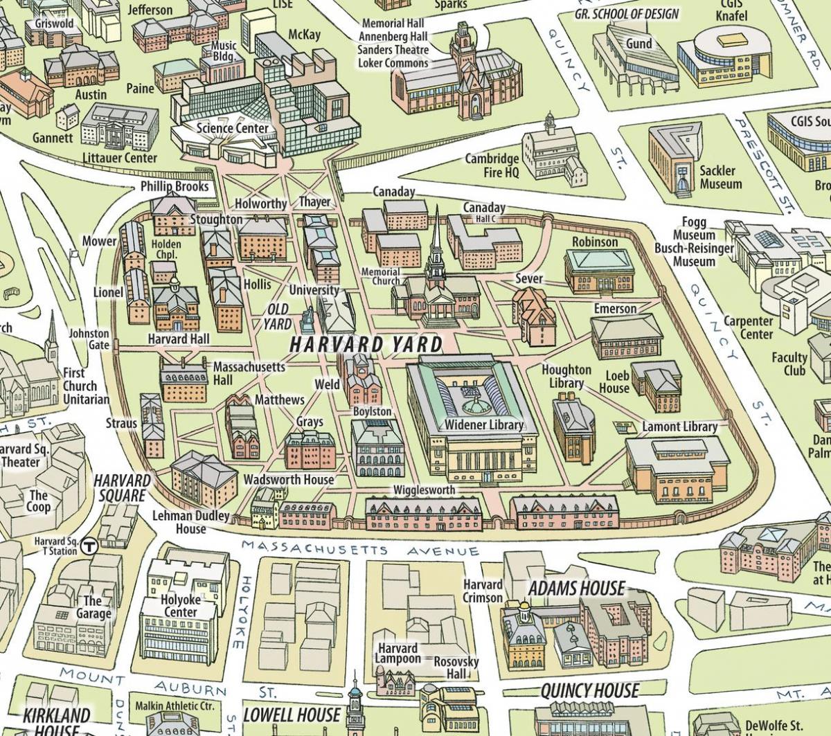 карта Гарвардскага універсітэта