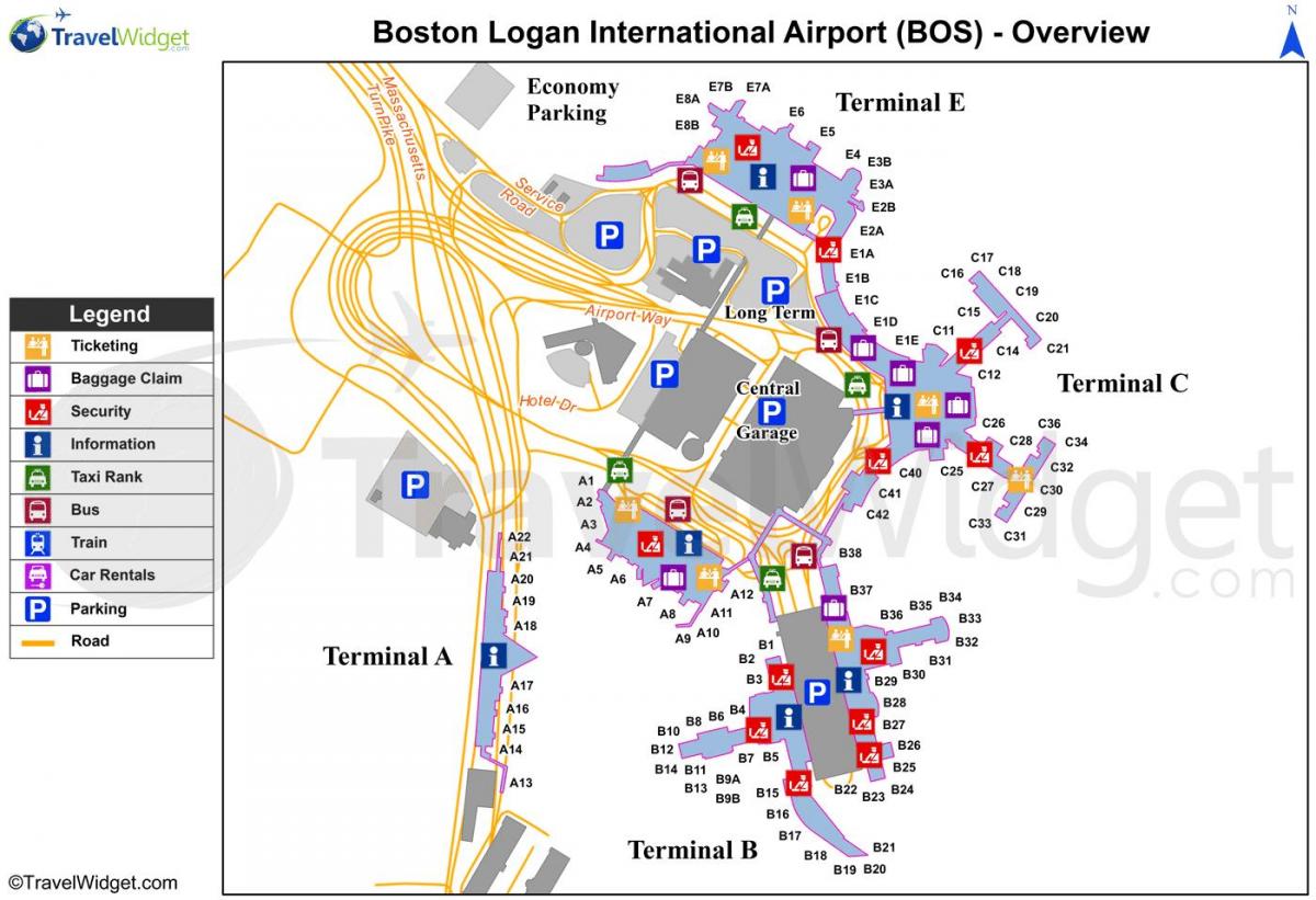 карта Міжнародны аэрапорт Логан