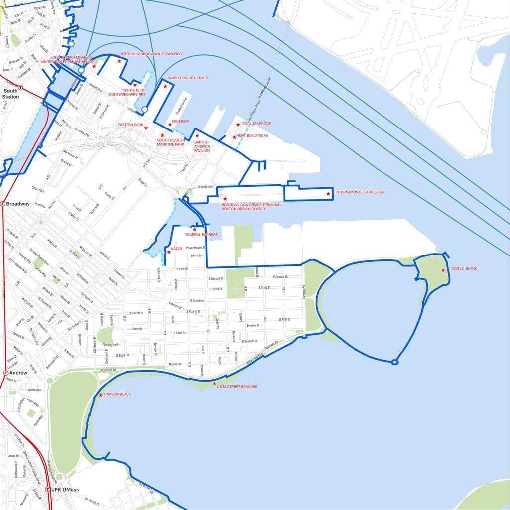 вольнага часу harborwalk Бостане карце